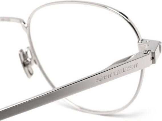 Saint Laurent Eyewear Bril met ovaal montuur Zilver
