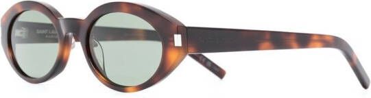 Saint Laurent Eyewear Bril met schildpadschild design Bruin