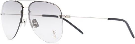 Saint Laurent Eyewear Classic 11M zonnebril met piloten montuur Zilver
