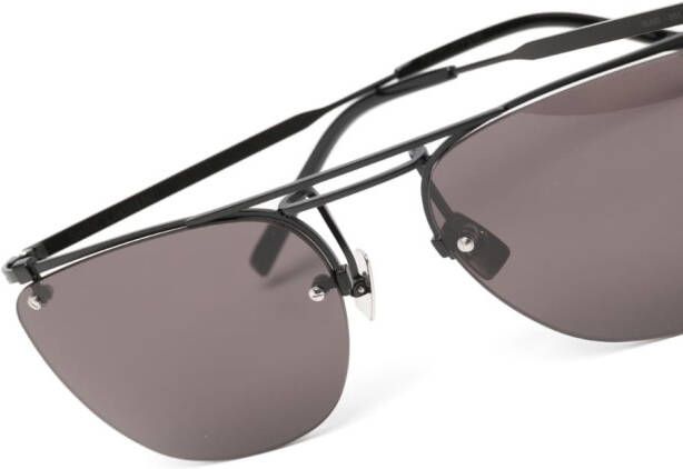 Saint Laurent Eyewear Zonnebril met vierkant montuur Zwart