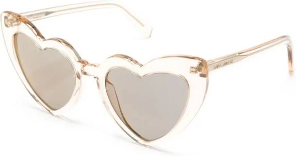 Saint Laurent Eyewear Zonnebril met hartvormig montuur Beige
