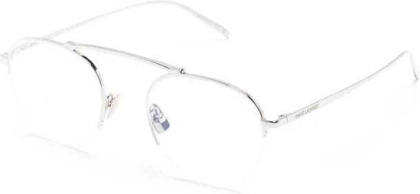 Saint Laurent Eyewear Bril met rond montuur Zilver