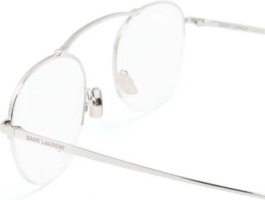 Saint Laurent Eyewear Bril met rond montuur Zilver