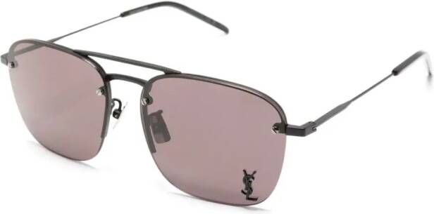 Saint Laurent Eyewear Zonnebril met logoplakkaat Zwart