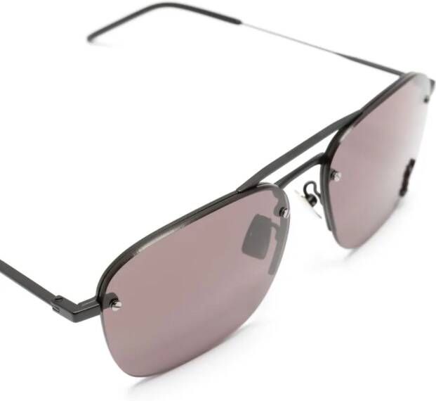 Saint Laurent Eyewear Zonnebril met logoplakkaat Zwart