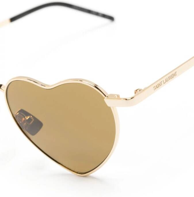Saint Laurent Eyewear Loulou zonnebril met hartvormig montuur Goud