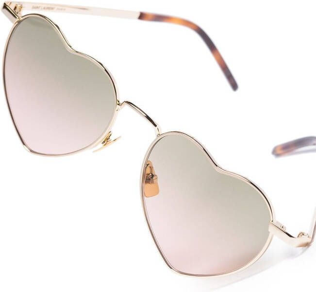 Saint Laurent Eyewear Loulou zonnebril met hartvormig montuur Goud