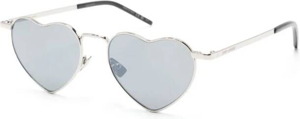 Saint Laurent Eyewear Loulou zonnebril met hartvormig montuur Zilver