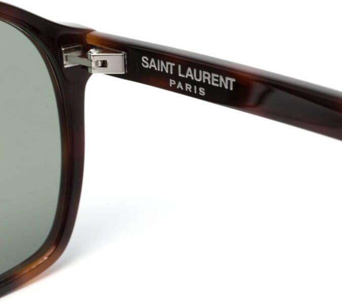 Saint Laurent Eyewear Zonnebril met oversized montuur Bruin