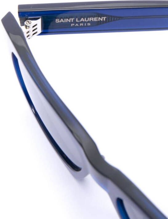 Saint Laurent Eyewear Zonnebril met rechthoekig montuur Blauw