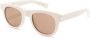 Saint Laurent Eyewear SL 571 zonnebril met rond montuur Beige - Thumbnail 2