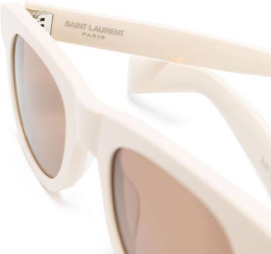 Saint Laurent Eyewear SL 571 zonnebril met rond montuur Beige