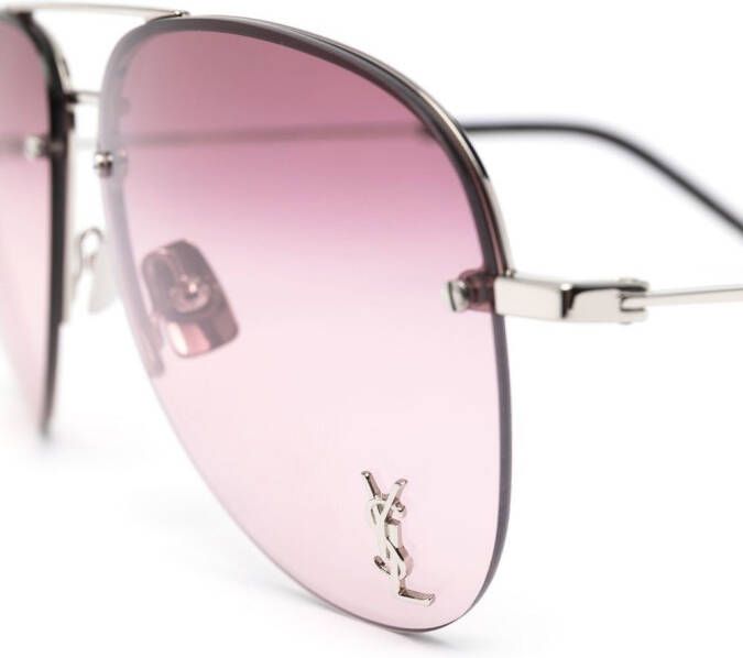 Saint Laurent Eyewear SL312 zonnebril met piloten montuur Zilver