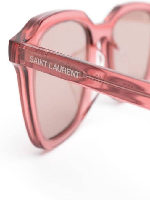 Saint Laurent Eyewear Zonnebril met vierkant montuur Roze
