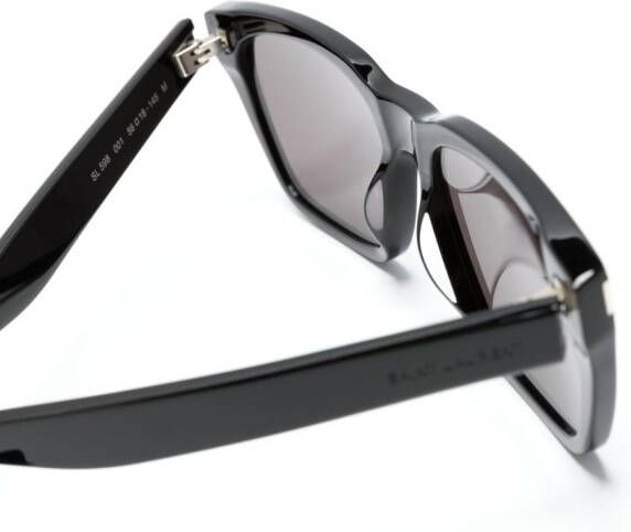 Saint Laurent Eyewear Zonnebril met vierkant montuur Zwart