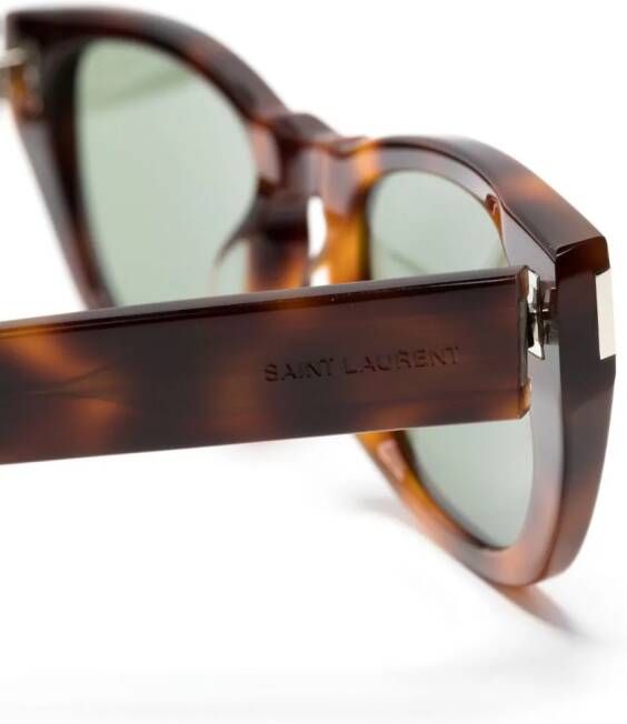 Saint Laurent Eyewear Zonnebril met vierkant montuur Bruin