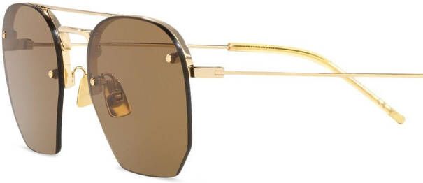 Saint Laurent Eyewear Zonnebril met dubbele neusbrug Bruin