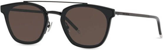 Saint Laurent Eyewear Zonnebril met dubbele neusbrug Zwart