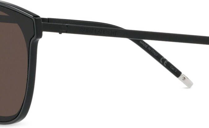 Saint Laurent Eyewear Zonnebril met dubbele neusbrug Zwart