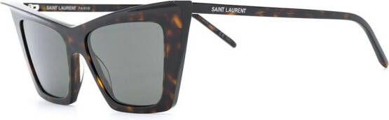 Saint Laurent Eyewear Zonnebril met kattenoog montuur Bruin