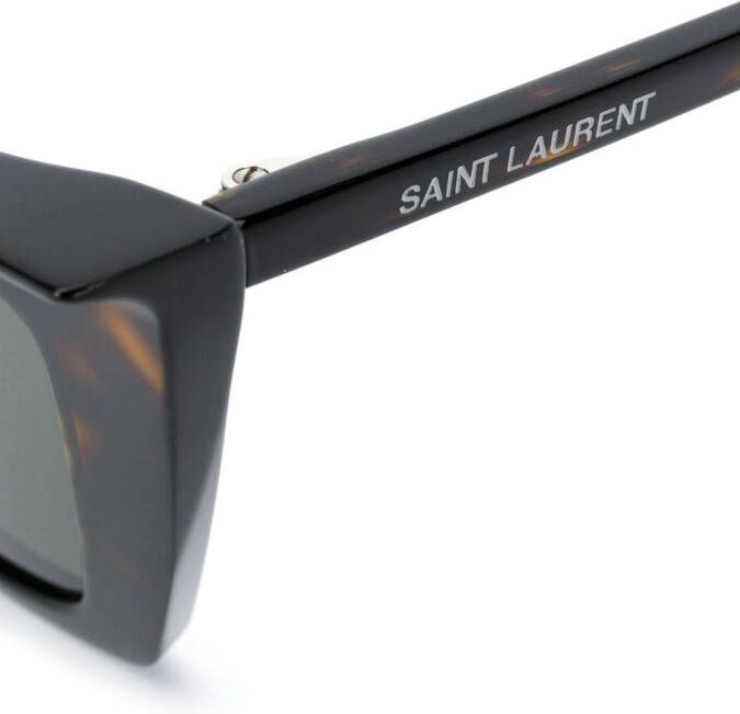 Saint Laurent Eyewear Zonnebril met kattenoog montuur Bruin