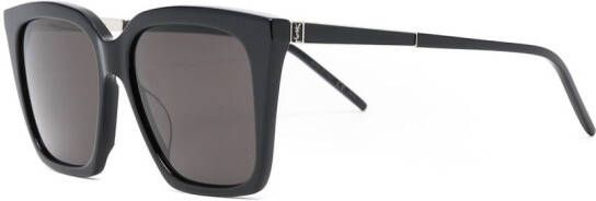 Saint Laurent Eyewear Zonnebril met logoplakkaat Zwart