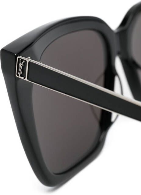 Saint Laurent Eyewear Zonnebril met logoplakkaat Zwart