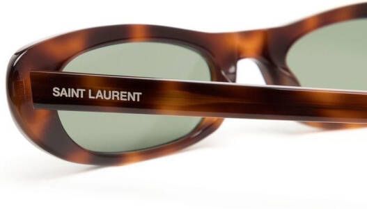 Saint Laurent Eyewear Zonnebril met ovaal montuur Bruin