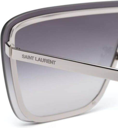 Saint Laurent Eyewear Zonnebril met oversized montuur Zilver