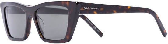 Saint Laurent Eyewear Zonnebril met rechthoekig montuur Bruin