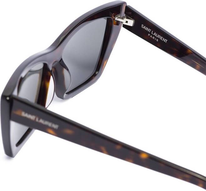 Saint Laurent Eyewear Zonnebril met rechthoekig montuur Bruin