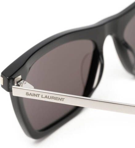 Saint Laurent Eyewear Zonnebril met rechthoekig montuur Zilver