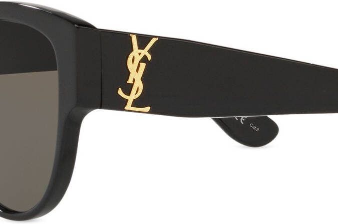 Saint Laurent Eyewear Zonnebril met rond montuur Zwart