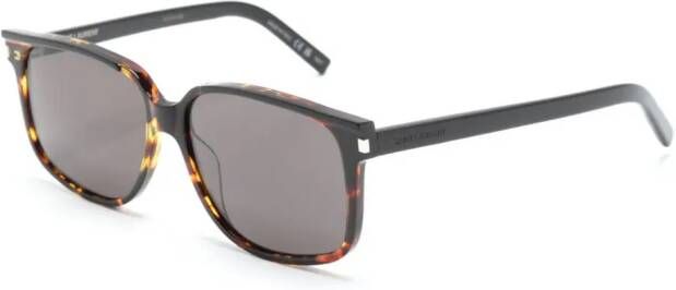 Saint Laurent Eyewear Zonnebril met schildpadschild design Bruin