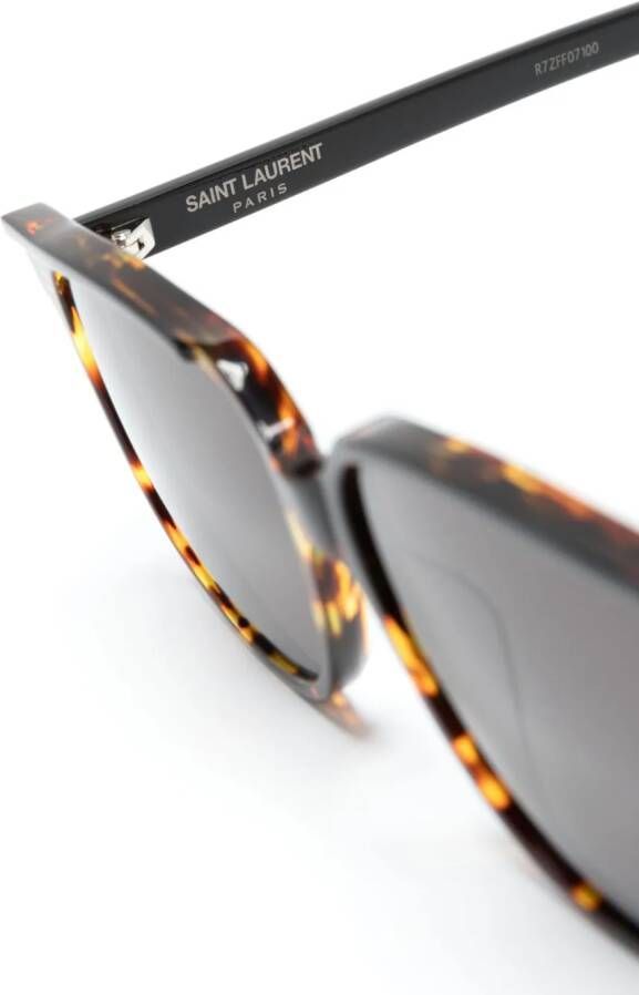 Saint Laurent Eyewear Zonnebril met schildpadschild design Bruin