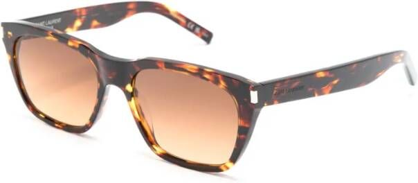 Saint Laurent Eyewear Zonnebril met schildpadschild design Bruin