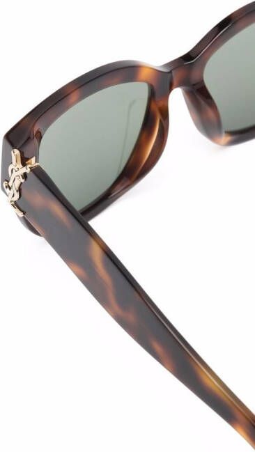 Saint Laurent Eyewear Zonnebril met schildpadschild design Bruin