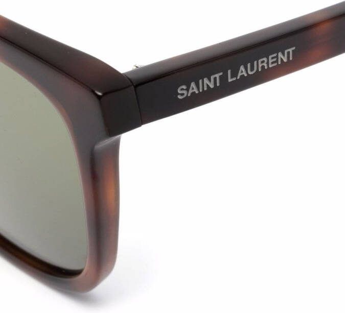Saint Laurent Eyewear Zonnebril met schildpadschild design Bruin