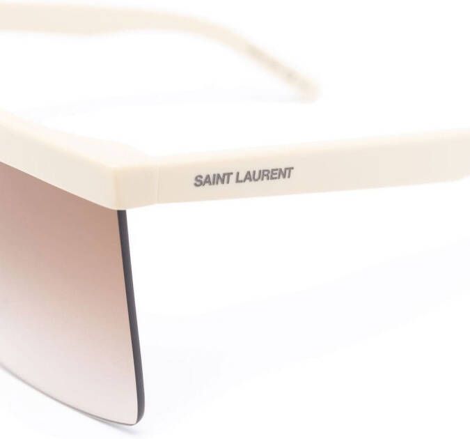 Saint Laurent Eyewear Zonnebril met vierkant montuur Beige