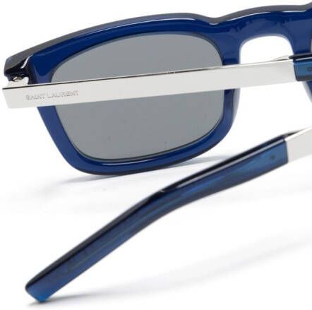 Saint Laurent Eyewear Zonnebril met vierkant montuur Blauw
