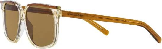 Saint Laurent Eyewear Zonnebril met vierkant montuur Bruin