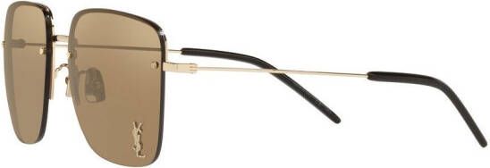 Saint Laurent Eyewear Zonnebril met vierkant montuur Goud