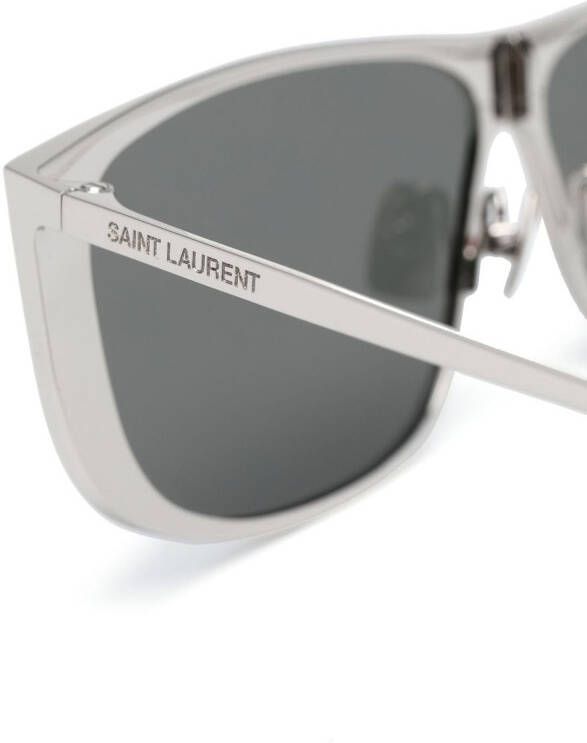 Saint Laurent Eyewear Zonnebril met vierkant montuur Zilver