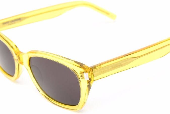 Saint Laurent Eyewear Zonnebril met wayfarer montuur Geel