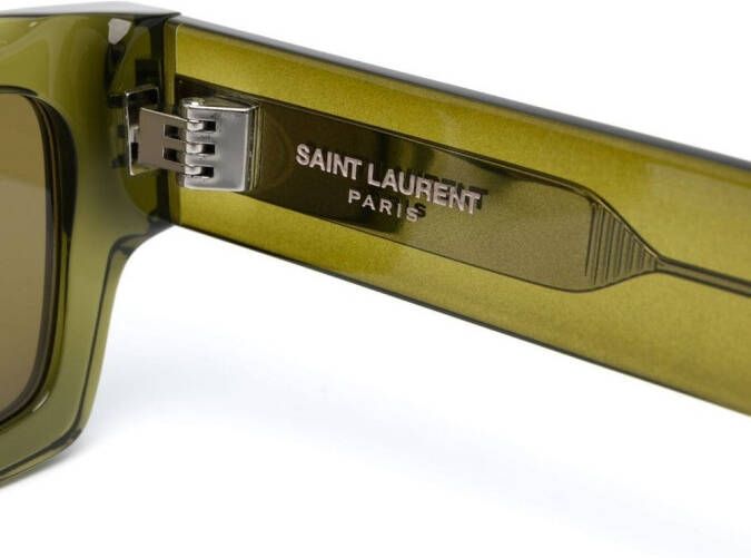 Saint Laurent Eyewear Zonnebril met wayfarer montuur Groen