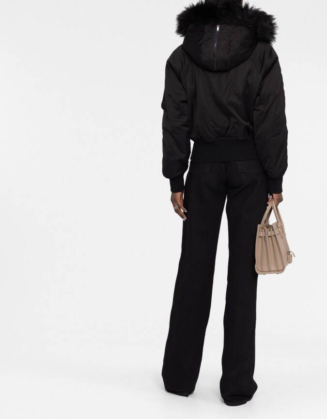 Saint Laurent Jas met afwerking van imitatiebont Zwart