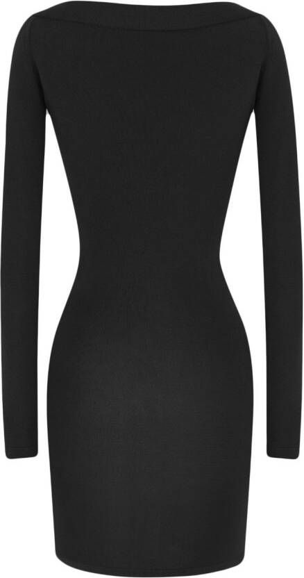 Saint Laurent Fijngebreide mini-jurk Zwart