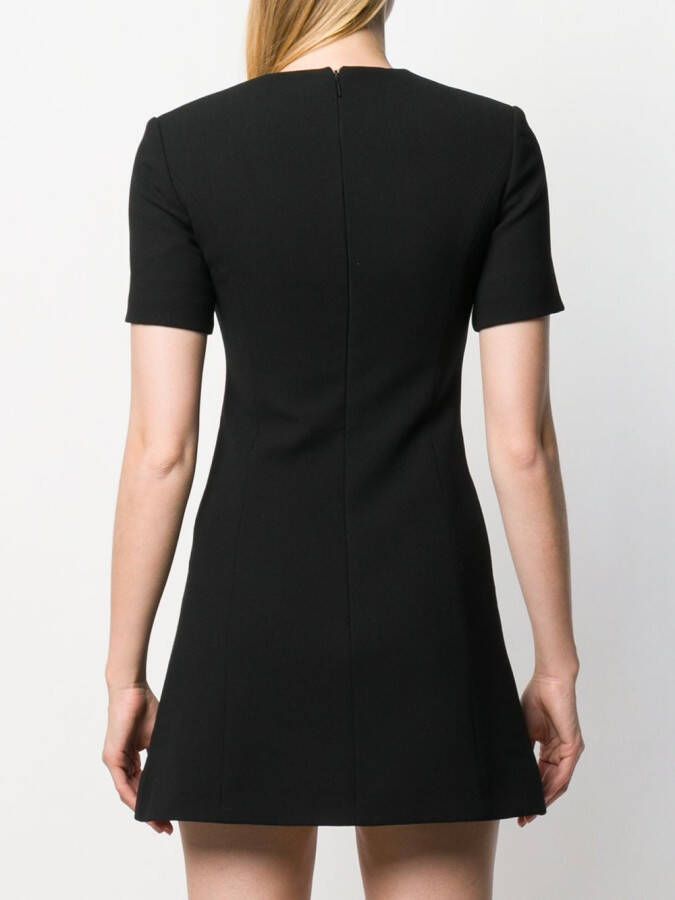 Saint Laurent Flared mini-jurk Zwart