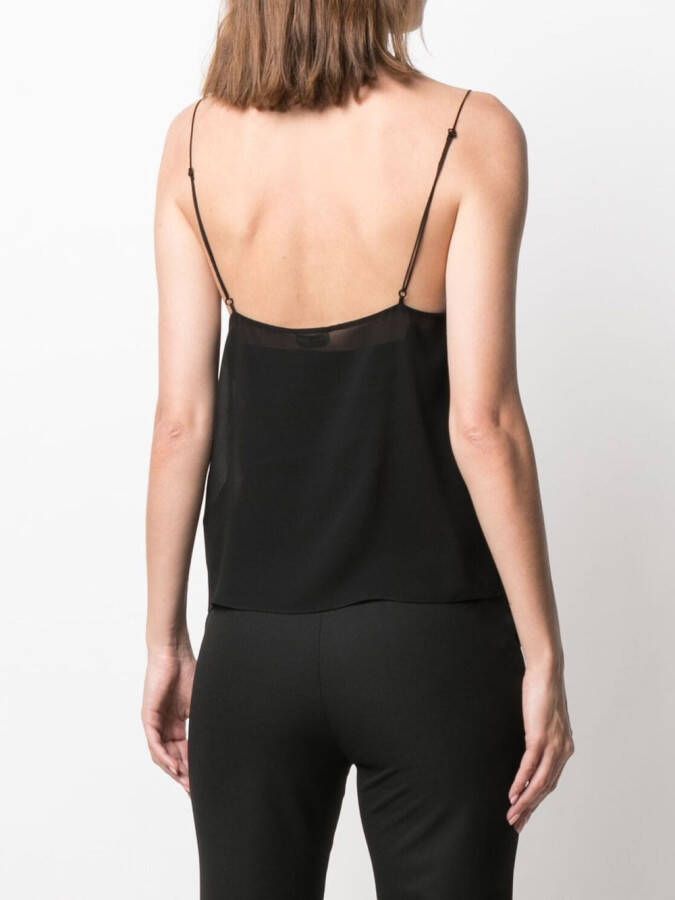 Saint Laurent Gebreide top Zwart