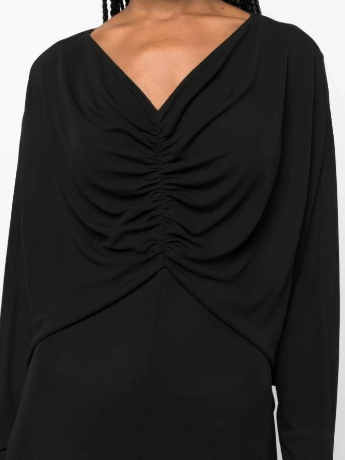 Saint Laurent Gedrapeerde maxi-jurk Zwart